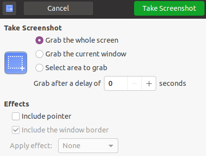 Screenshot Application Options