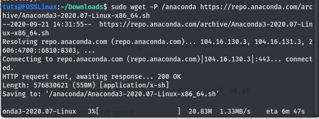 downloading anaconda inataller scripts