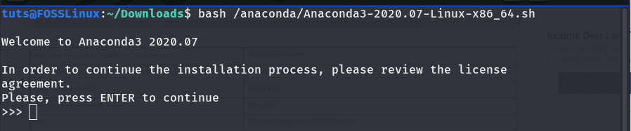 installing anaconda in linux