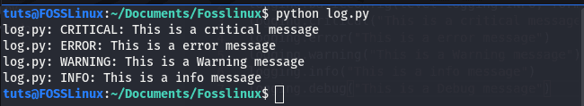 displaying the file name in log
