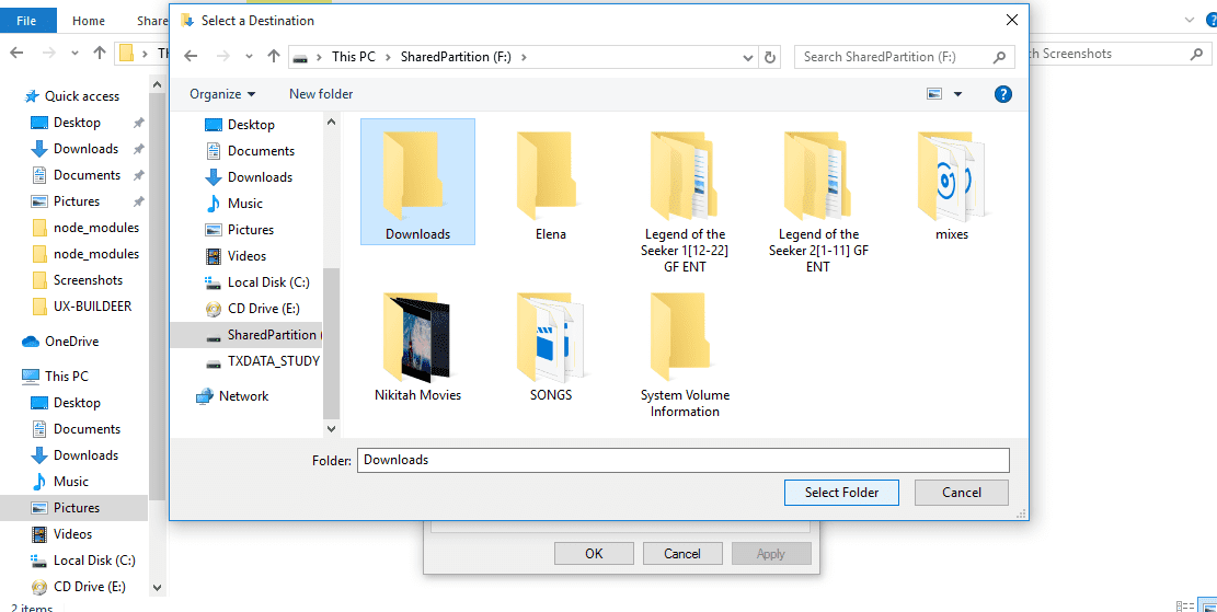 Select Destination Folder