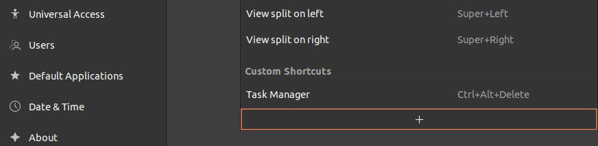 Task manager shortcut