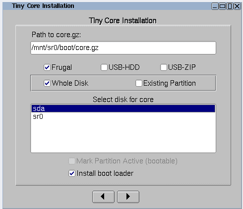 Tiny Core Linux Installation Types