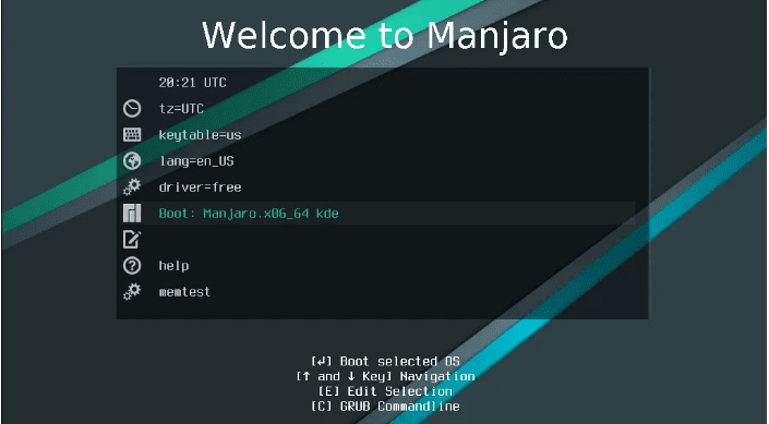 Welcome to Manjaro Screen Menu