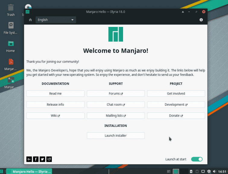 manjaro-welcome