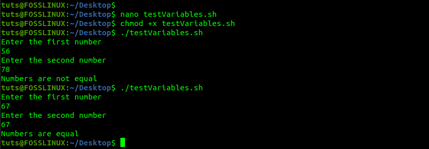 Bash variables