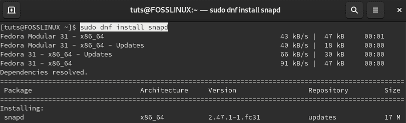 Install snapd