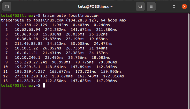 Reconnaissance with the traceroute utility