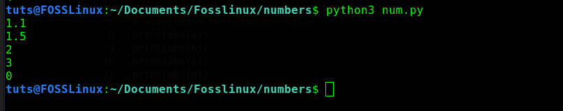 absolute value of numbers