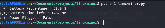 battery information using python