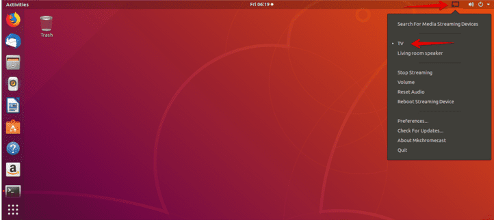 Chromecast media streaming devices on Ubuntu desktop
