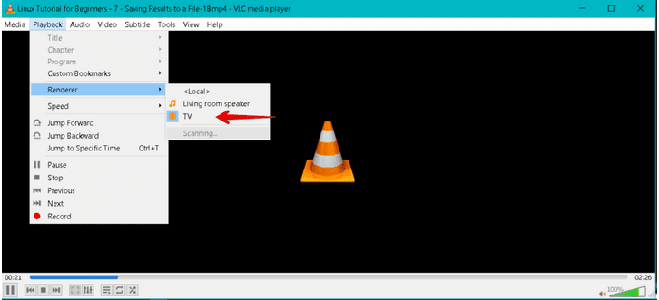 Casting media through VLC