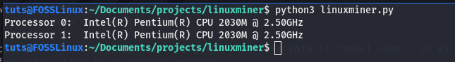 cpu information using cpuinfo file