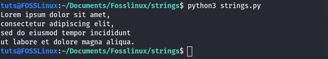 multiline string in python