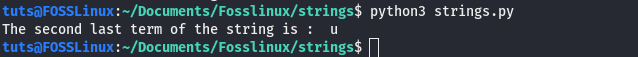 negative indexing in python strings