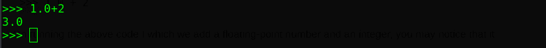 sum of an integer and float