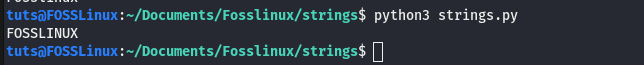 transforming a string to uppercase