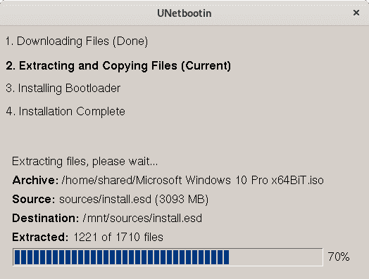 UNetbootin Booting process