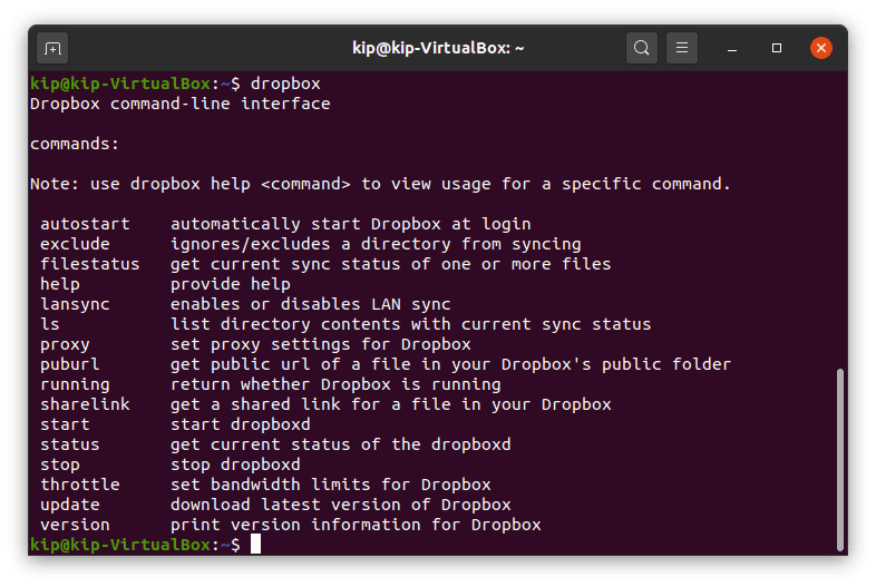 Dropbox command-line interface