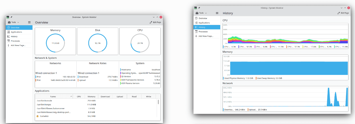 KDE Plasma 5.21 System Monitor