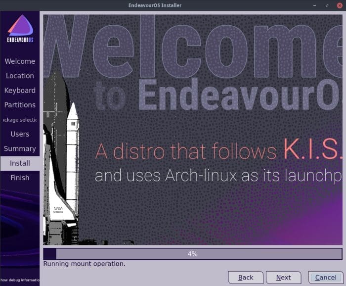 EndeavourOS is Installing