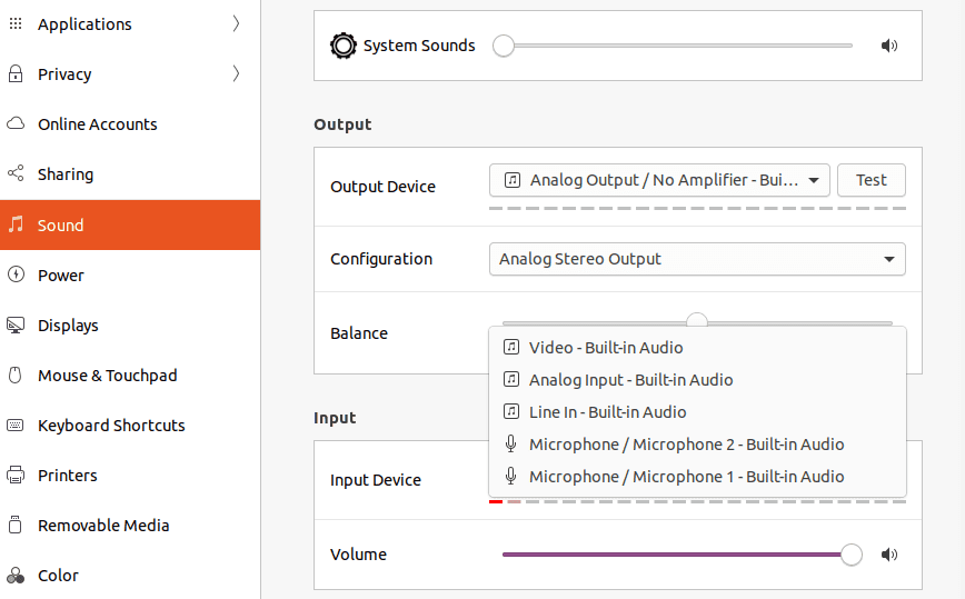  Ubuntu Audio Input Devices
