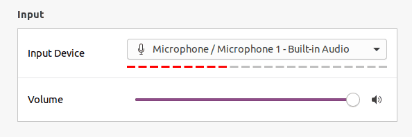 4. Intensity of Audio Input Shown by the Orange Bar