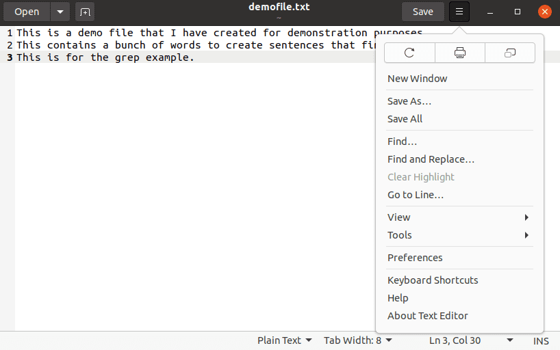 9. How to find string using GUI text editors