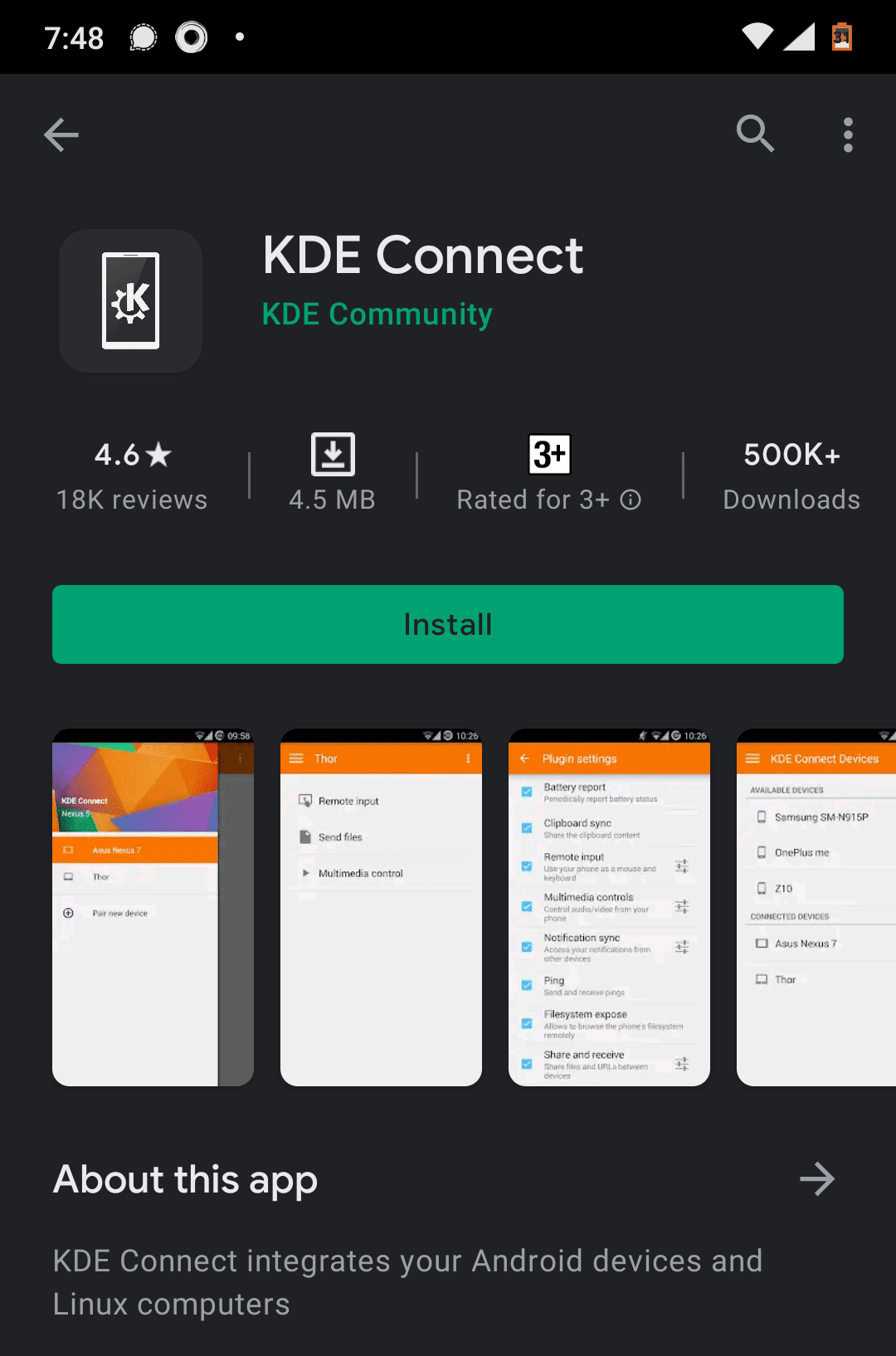 KDE Connect Android App