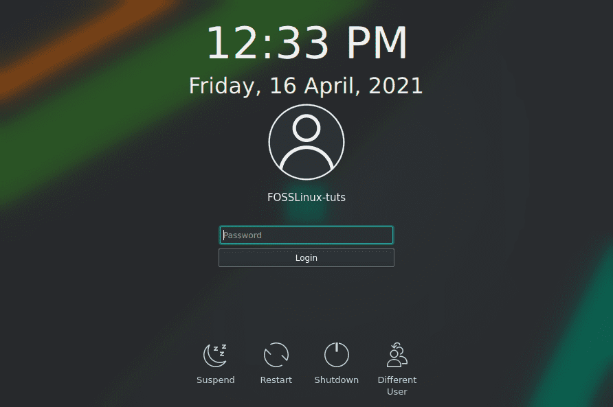 Manjaro 21.0 Lock Screen