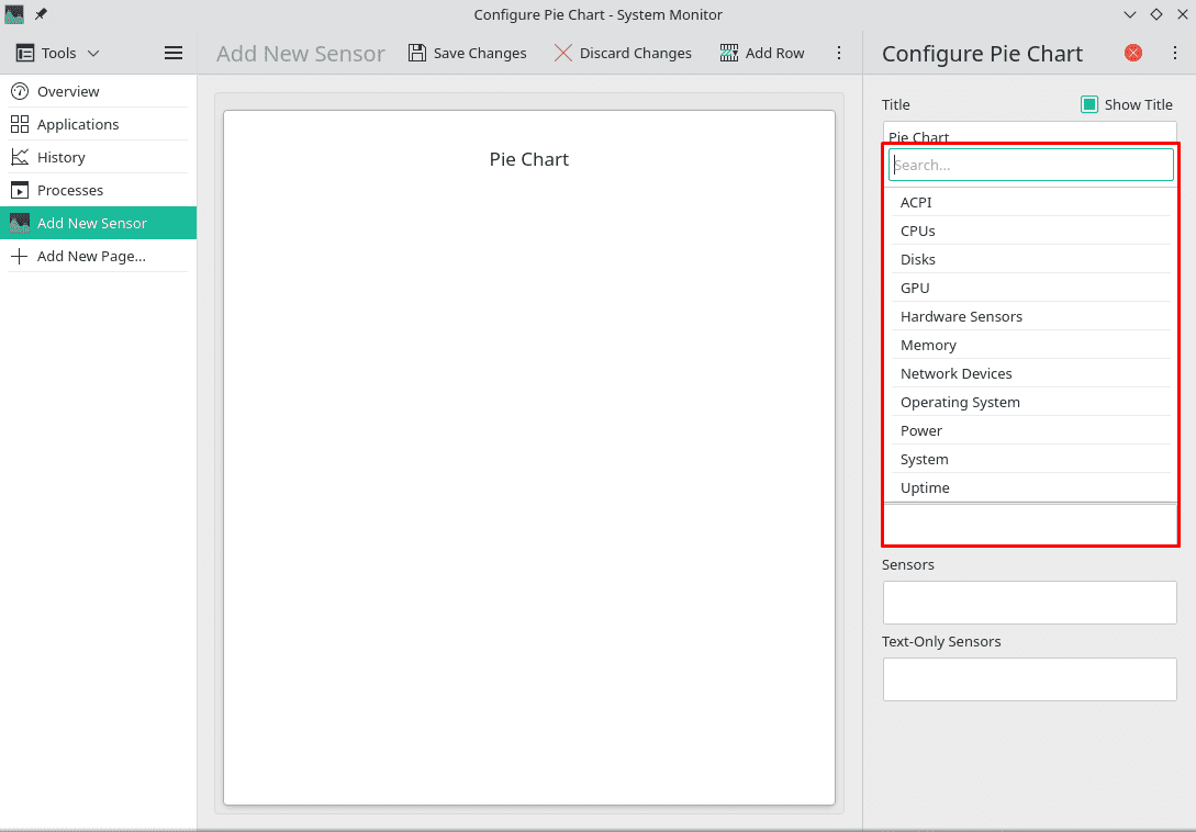 Add a New Sensor to System Monitor