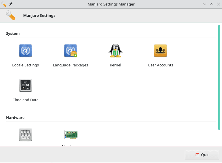 Manjaro Settings Manager