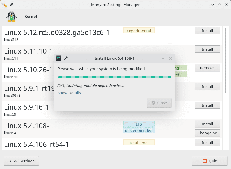 Installing Linux Kernel 5.4 LTS