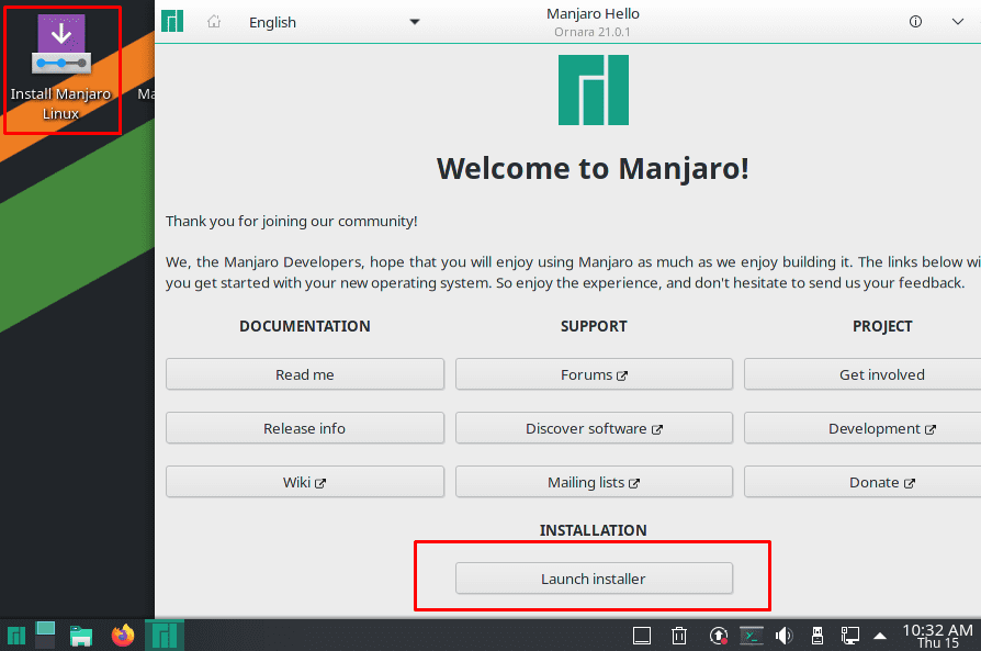 Manjaro Welcome App
