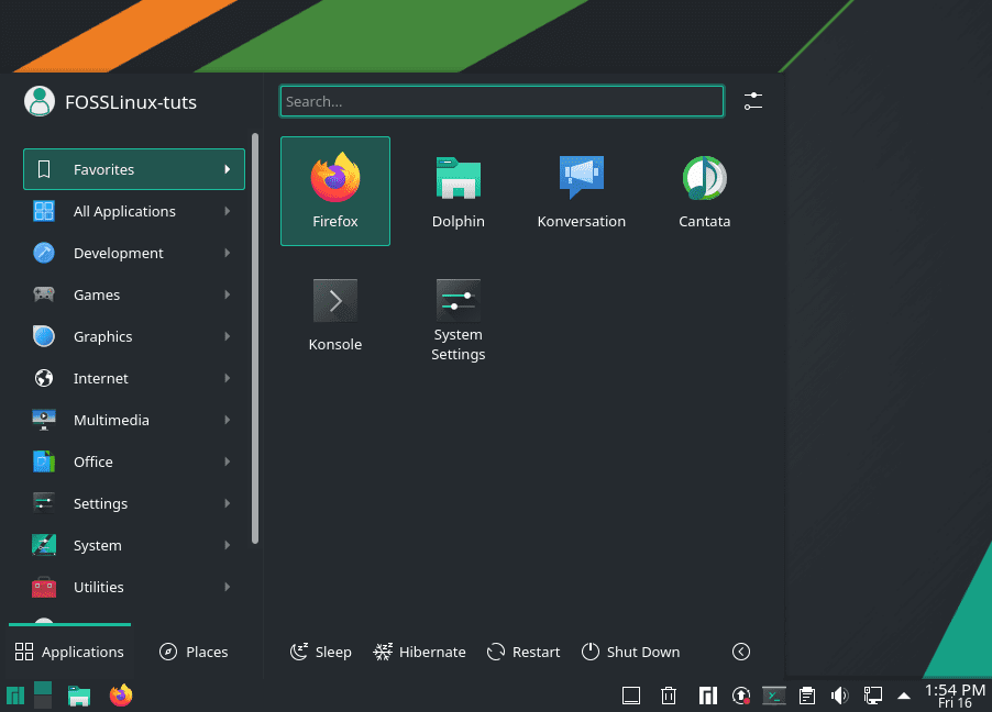 Manjaro 21.0 New Applications Menu