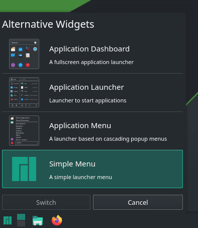 Application Menu Alternative Styles