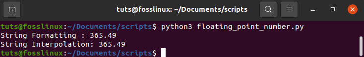 Format a floating-point number in a string