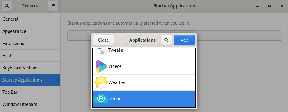 Gnome Startup applications
