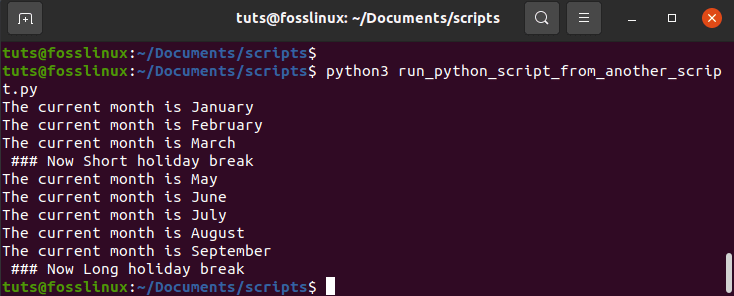 Running a Python script from another Python script