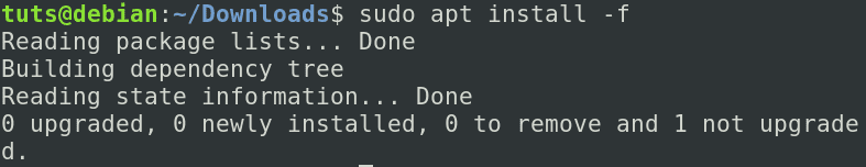 apt install -f command