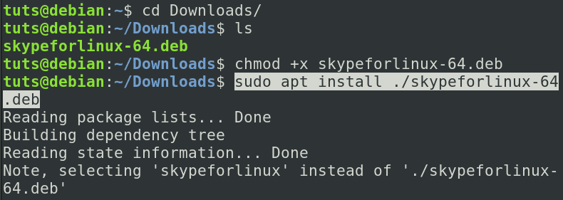 apt install skype deb file
