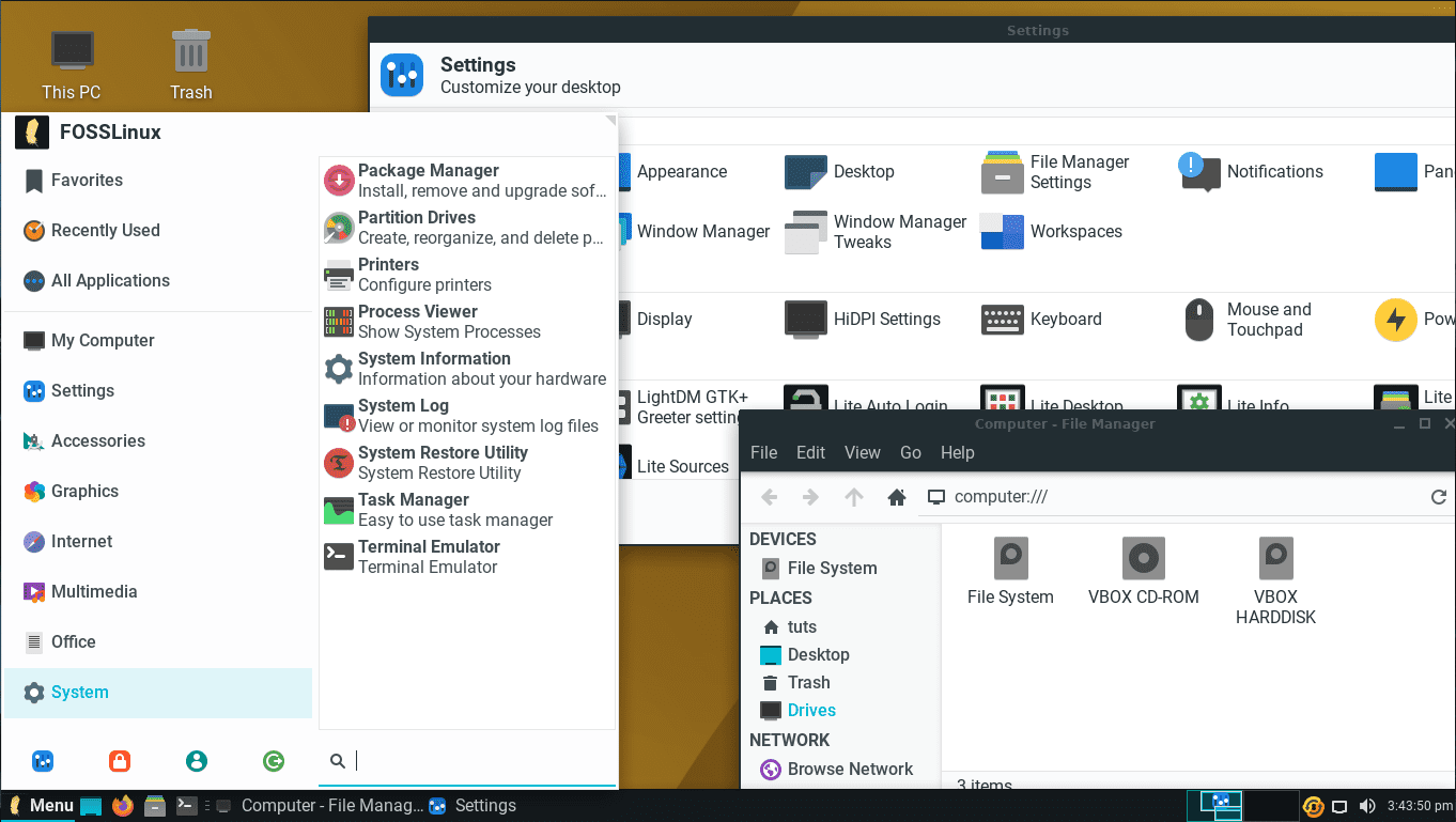 Linux Lite XFCE Desktop Environment