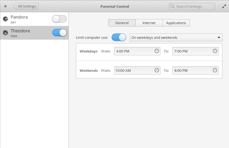 Elementary OS Parental Control 