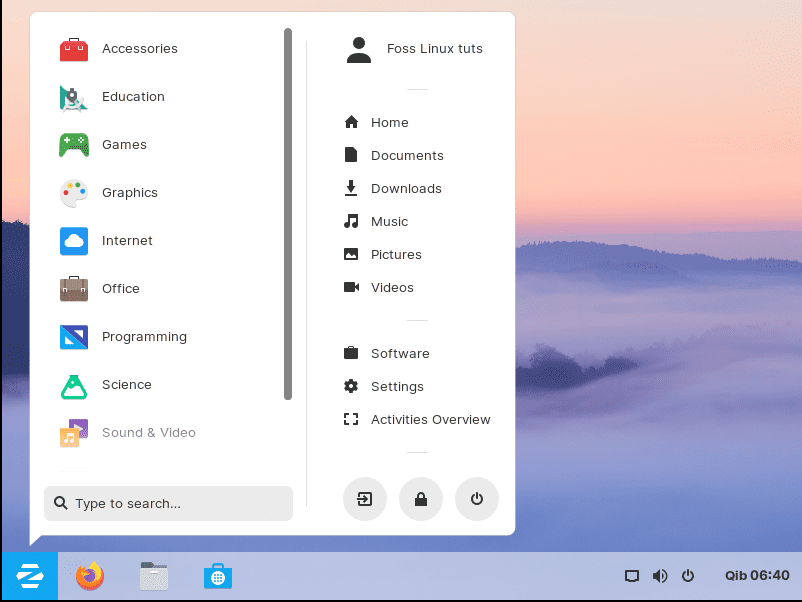 Zorin Windows Layout