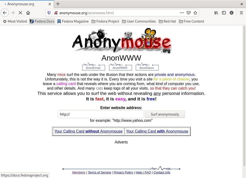 Anonymouse Web Proxy