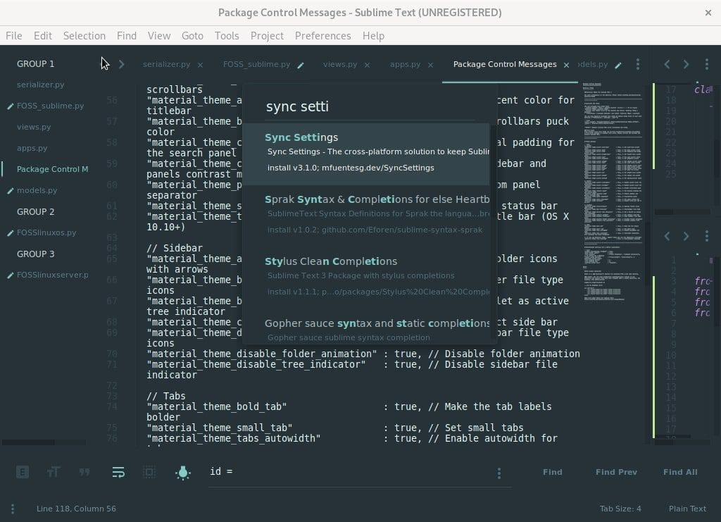 Sublime Text Sync Settings