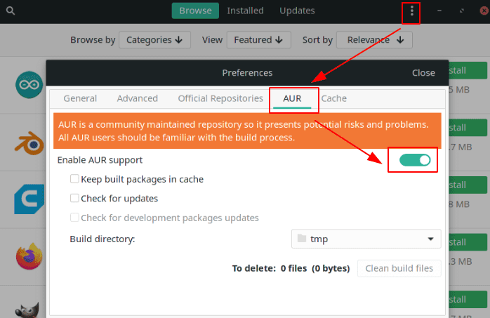 Enable AUR