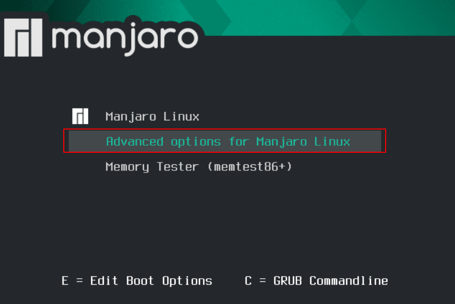 Advanced options for Manjaro Linux