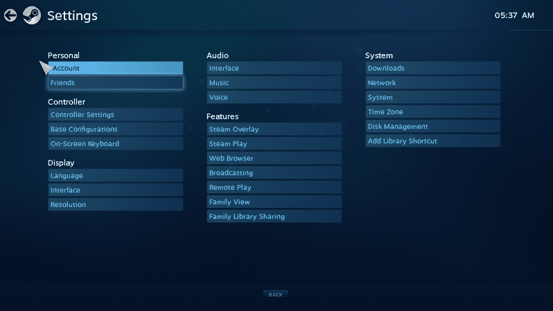 SteamOS Settings