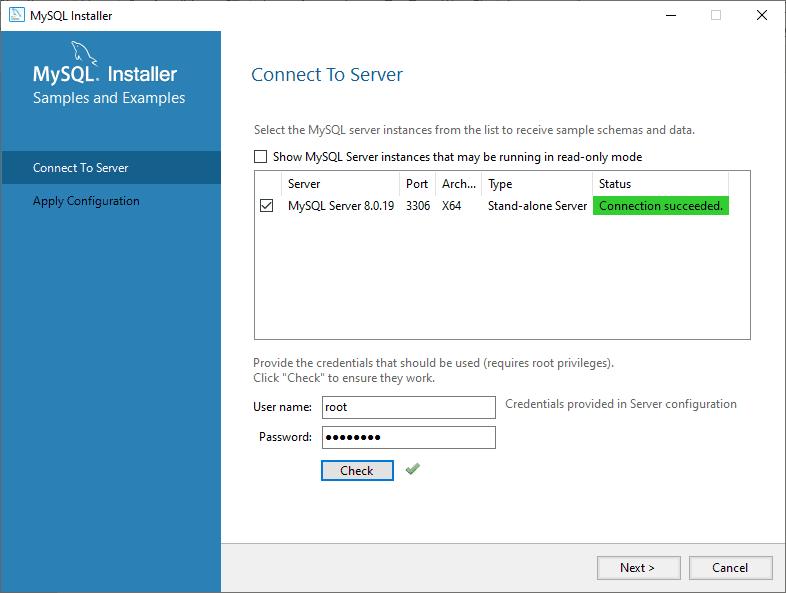 MySQL Connecting to Server